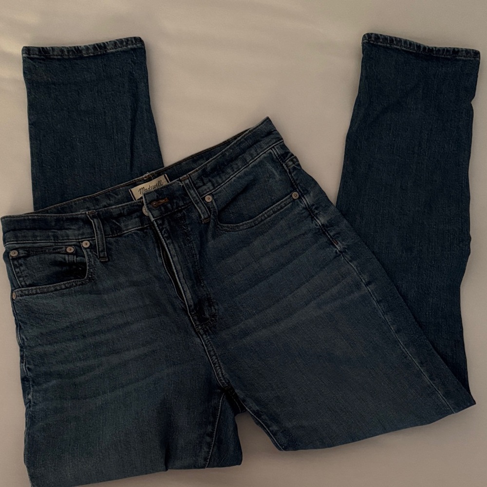 Madewell Women’s High Rise Slim Boy Jean - Straight Leg Medium Wash